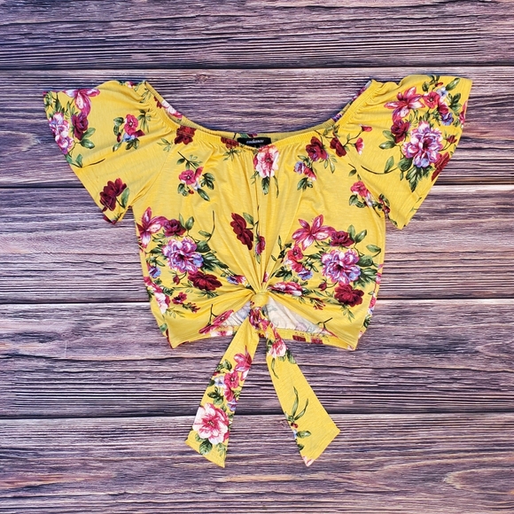 Ambiance Tops - Off The Shoulder Knot Top